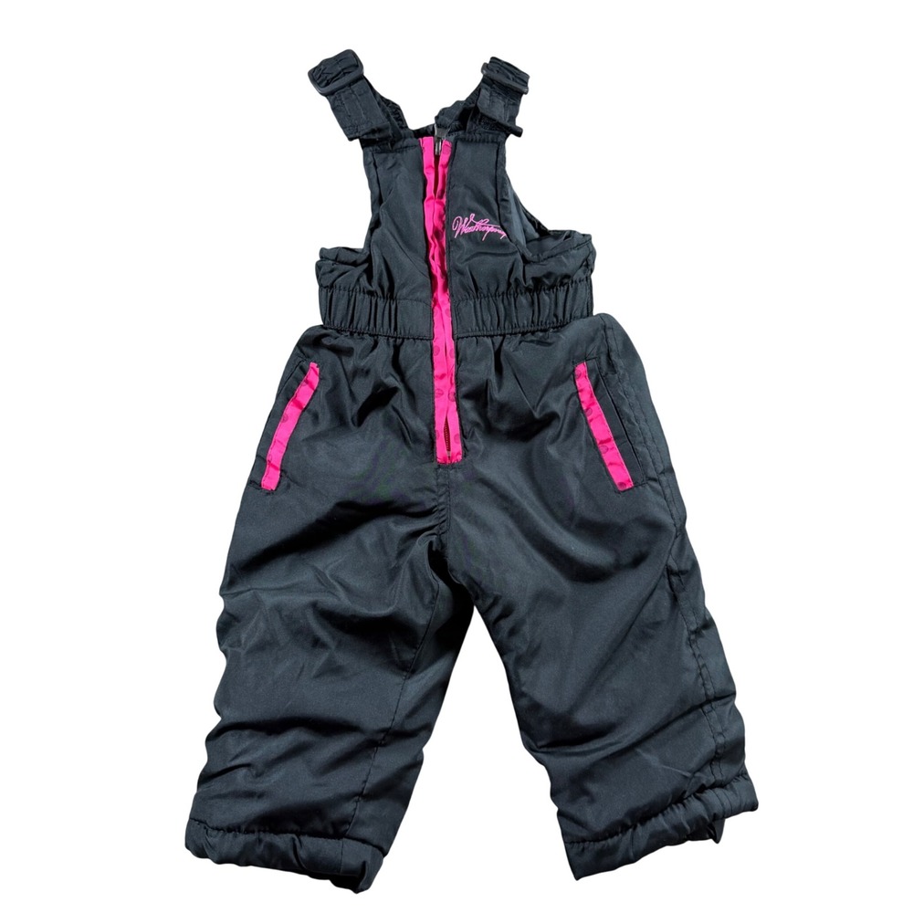 Weatherproof Kids 12M Black Pink Insulated Snow Bibs Overalls Winter Ski Pants